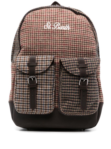 houndstooth-pattern backpack 