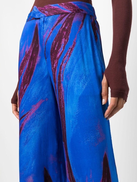 abstract-print wide-leg trousers