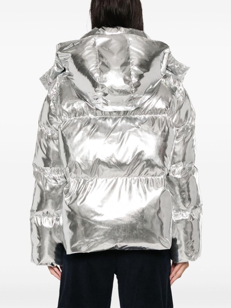 metallic puffer jacket