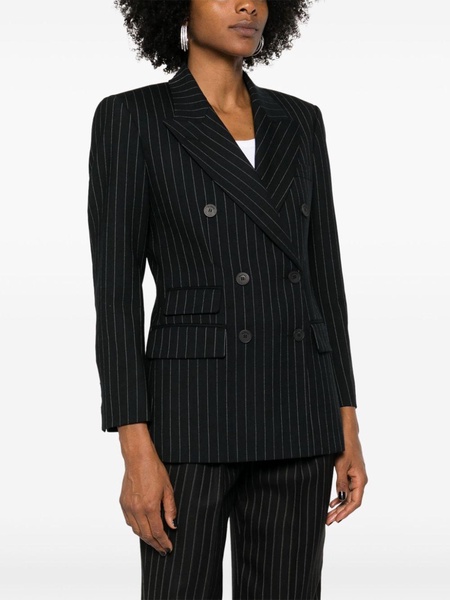 pinstriped double-breasted blazer 