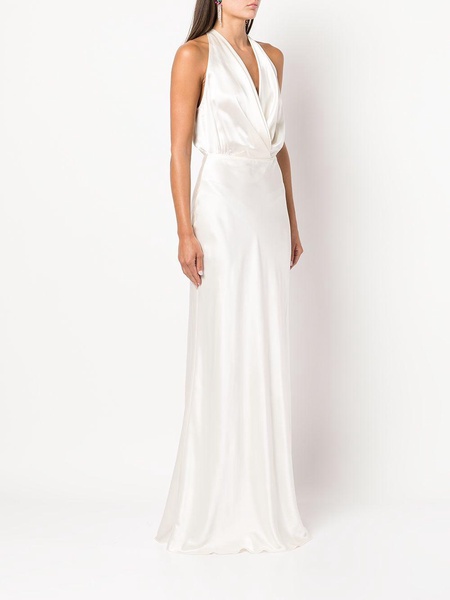 draped halterneck gown dress 