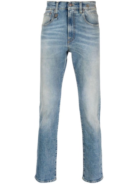 slim-fit stonewashed jeans