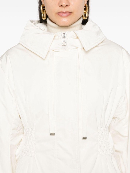 smocking-detail hooded jacket