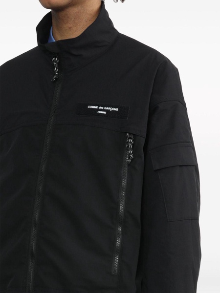 logo-print zip-detail jacket