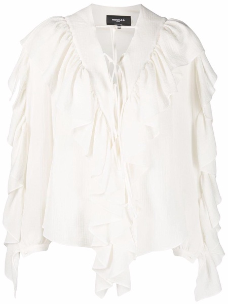 ruffle-trimmed blouse