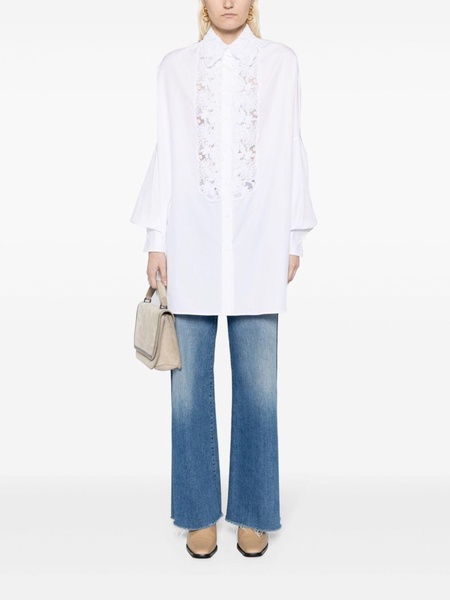 floral-lace cotton shirt