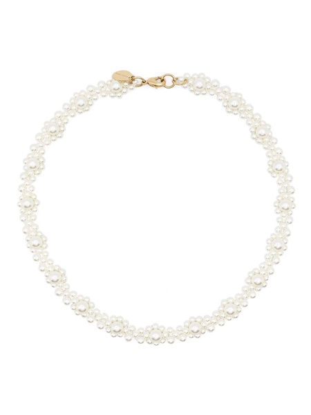 Daisy faux-pearl necklace