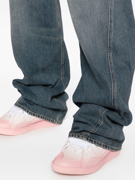 mid-rise straight-leg jeans