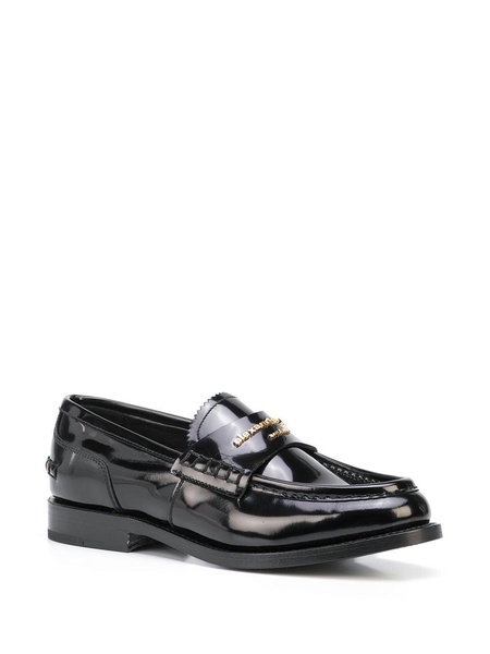 embossed-logo loafers