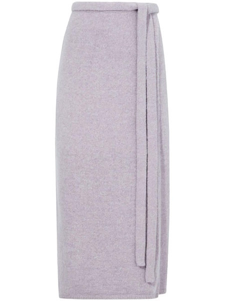 fine-knit high-waist midi skirt