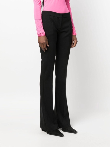 flared wool-blend trousers