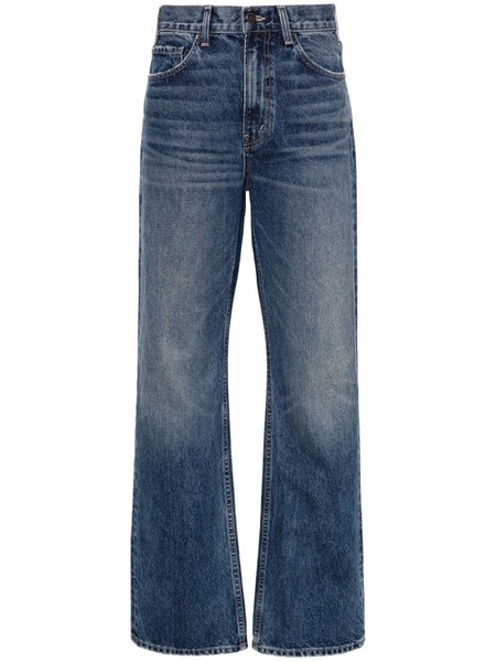 high-rise straight-leg jeans