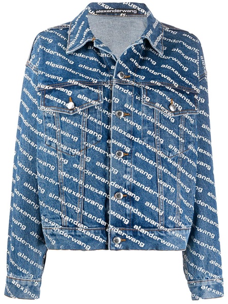 logo print denim jacket