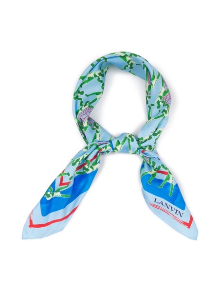 graphic-print silk scarf