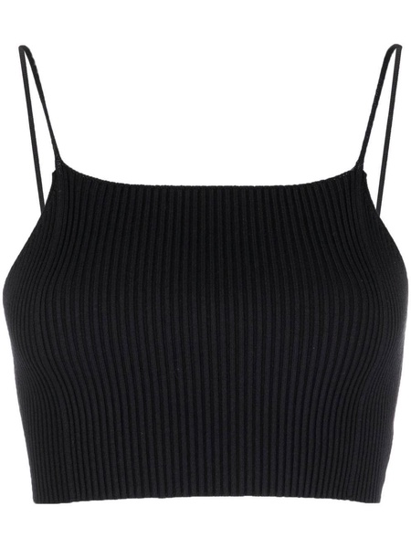 ribbed-knit camisole crop top