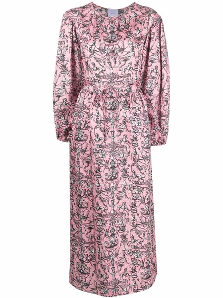 printed maxi shirt dress