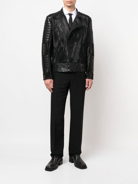 leather disco biker jacket