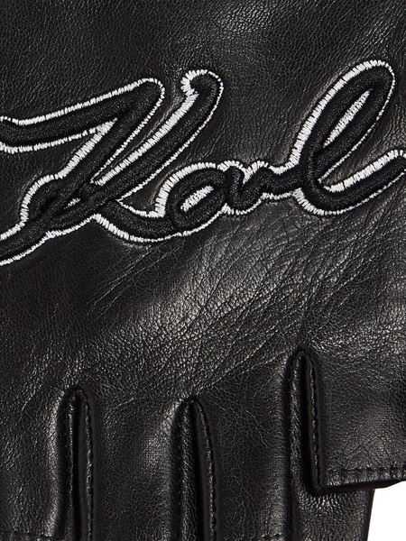 Signature fingerless leather gloves