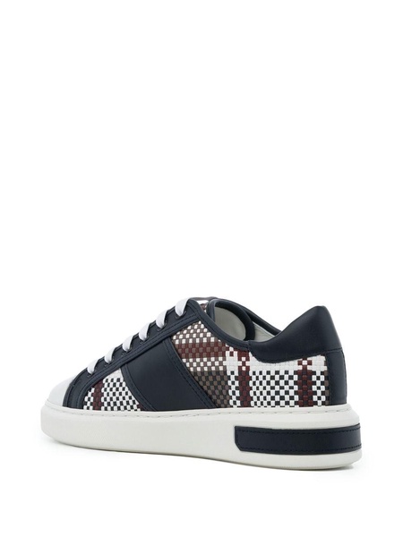 Myller tartan-check leather sneakers 