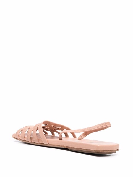 caged-strap square-toe sandals 