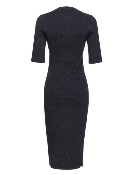 logo-embossed knitted dress