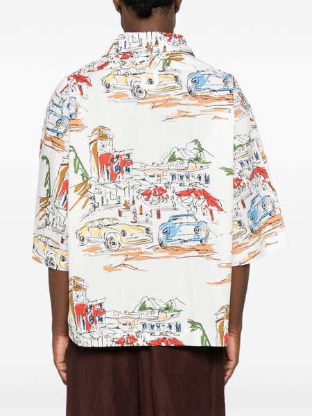 La Chemise Casaco cotton shirt with Capri Cars print