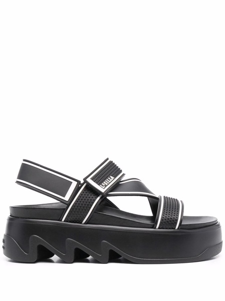 cross-strap platform sandals 