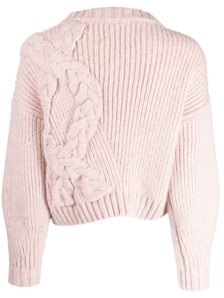 cable-knit ribbed cashmere jumper