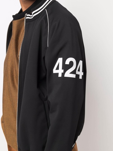 logo sleeve bomber jacket