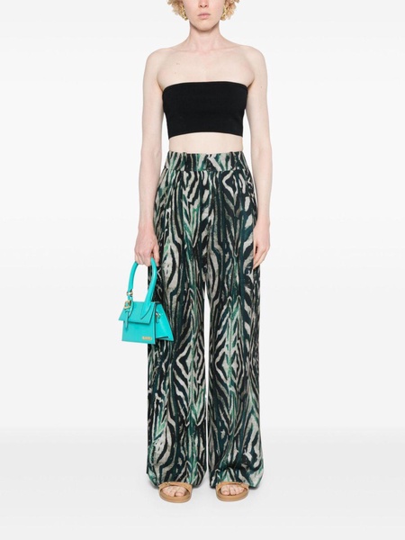 abstract-print trousers