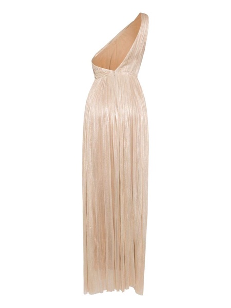 Jolene pleated one-shoulder gown