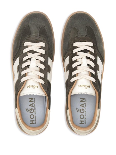 Cool leather lace-up sneakers