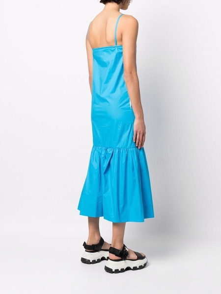 ruffle-hem sleeveless midi dress