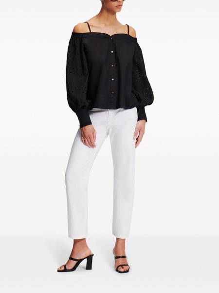 broderie-anglaise off-shoulder blouse