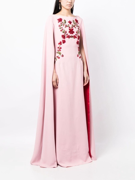 Vittoria embroidered cape gown