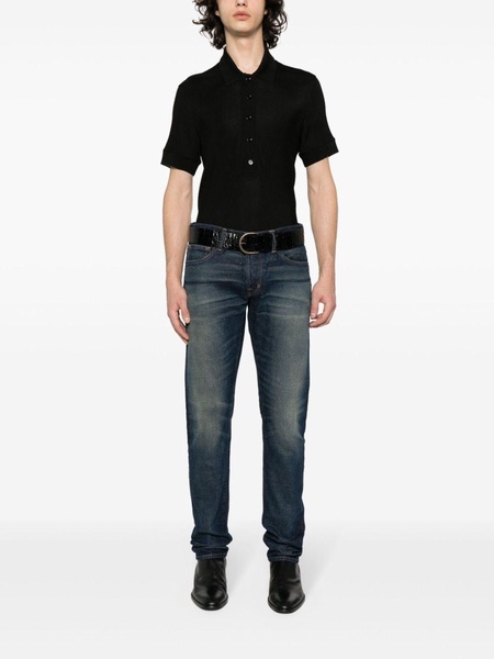 mid-rise slim-fit jeans