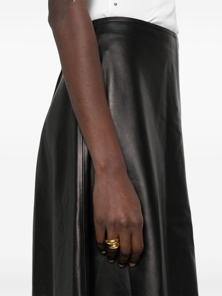 Rock leather midi skirt