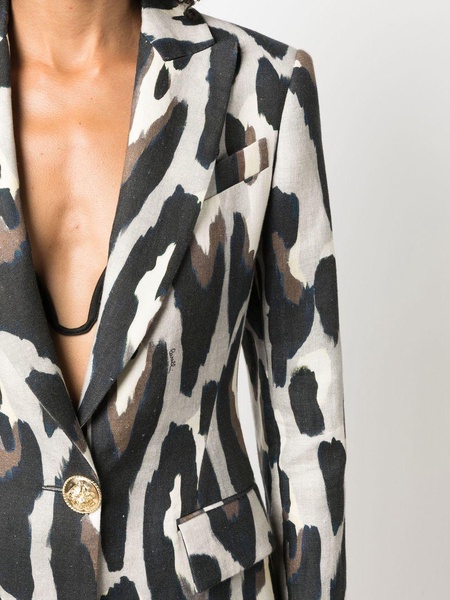 animal-print tailored blazer