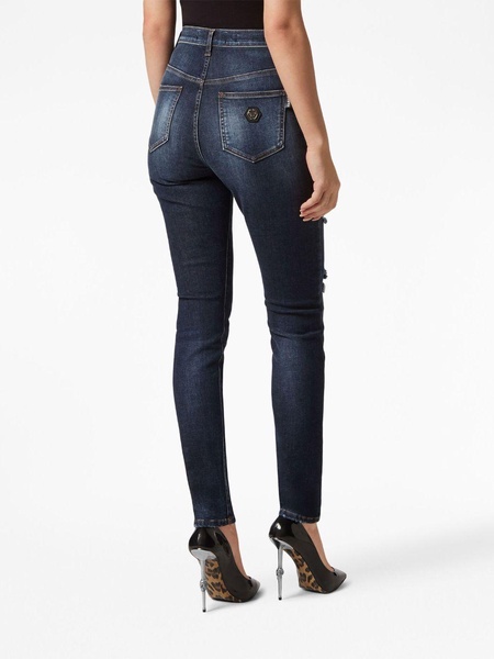 distressed-effect high-waisted jeggins