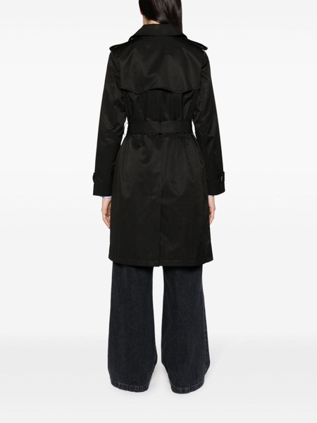 belted double-breasted trench coat