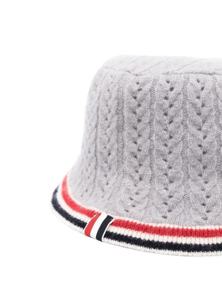 cable-pointelle bucket hat