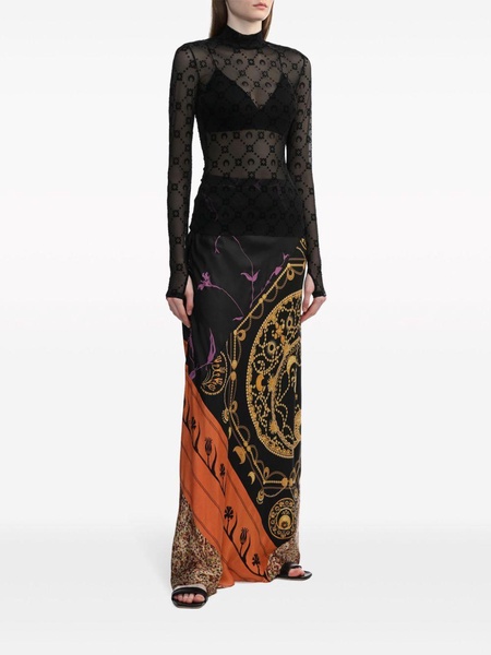 Regenerated silk maxi skirt