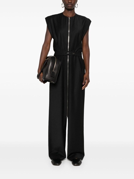 zipped belted jumpsuit