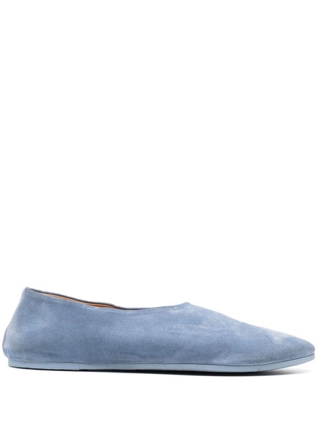 almond toe suede loafers