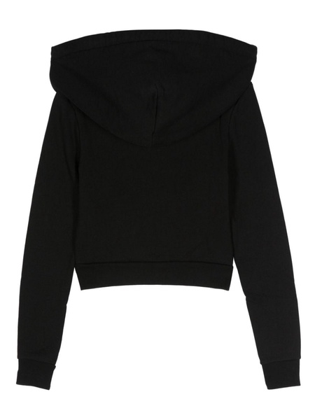 cropped zip-up organic cotton hoodie