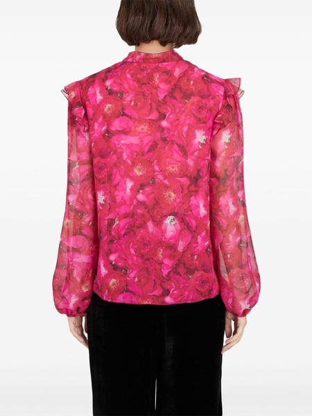 floral-print silk-georgette blouse