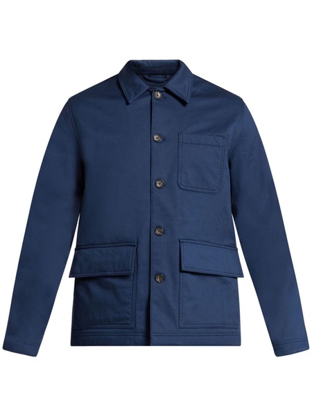 single-breasted cotton shirt jacket