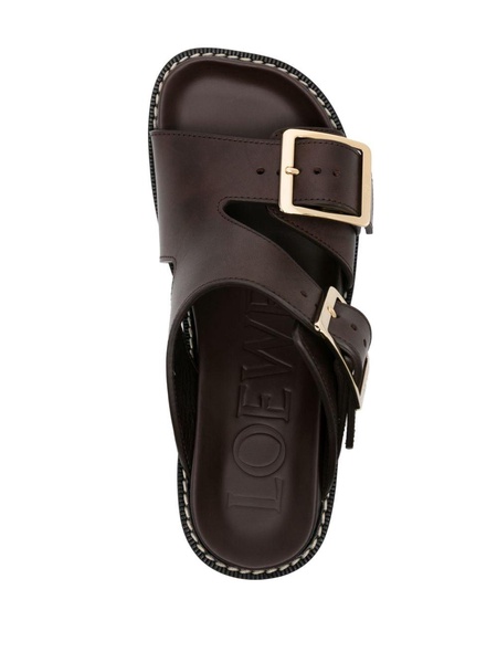 70mm buckled leather mules