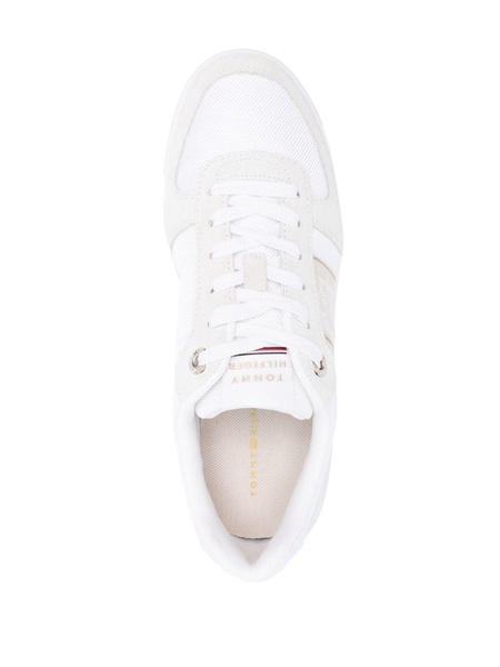 panelled leather sneakers