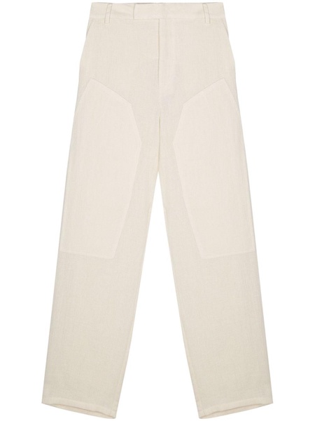 basket weave loose-fit trousers